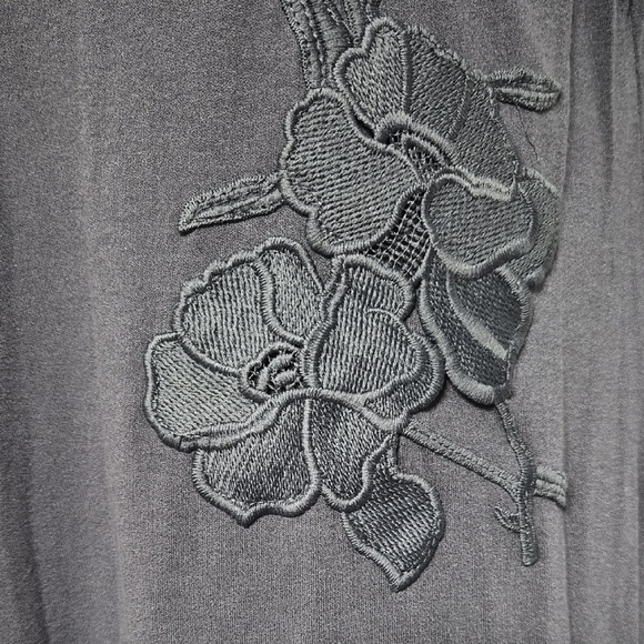 Maurices Charcoal Tank Top with Floral Detail - Picture 3 of 8